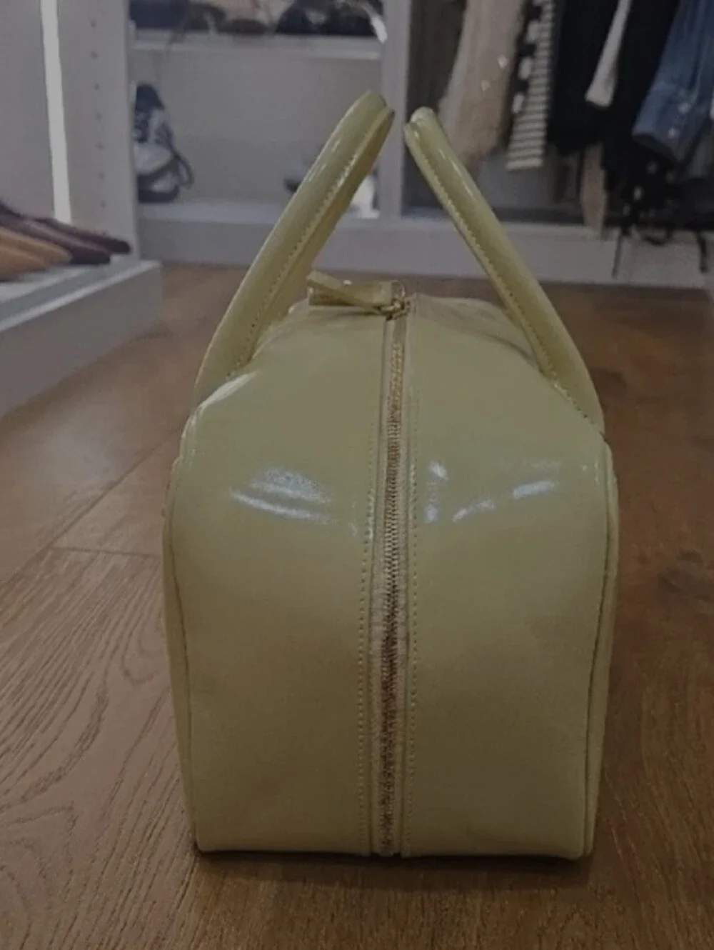 Jil Sander Patent Lemon Yellow Top-Handle Satchel